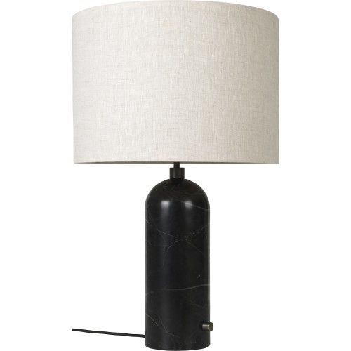 Large Gravity table lamp – Black marble + Canvas lampshade - Gubi