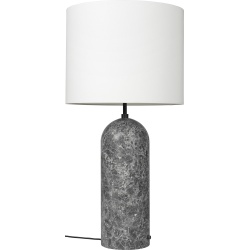 Gravity XL Low, floor lamp – Grey marble + White lampshade - Gubi