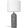 Gravity XL Low, floor lamp – Grey marble + White lampshade - Gubi