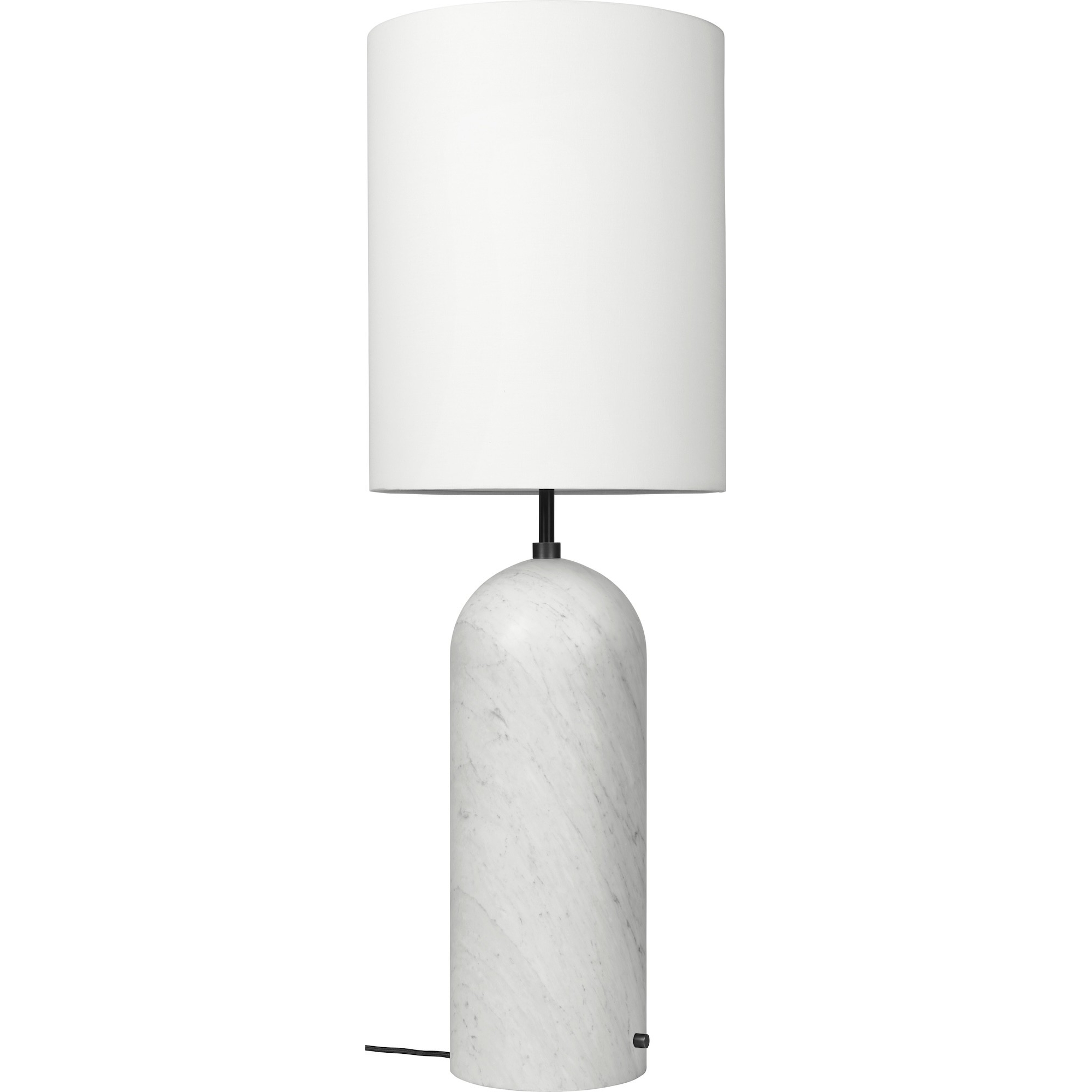 Lampadaire Gravity XL Haut – Marbre blanc + Abat-jour blanc - Gubi