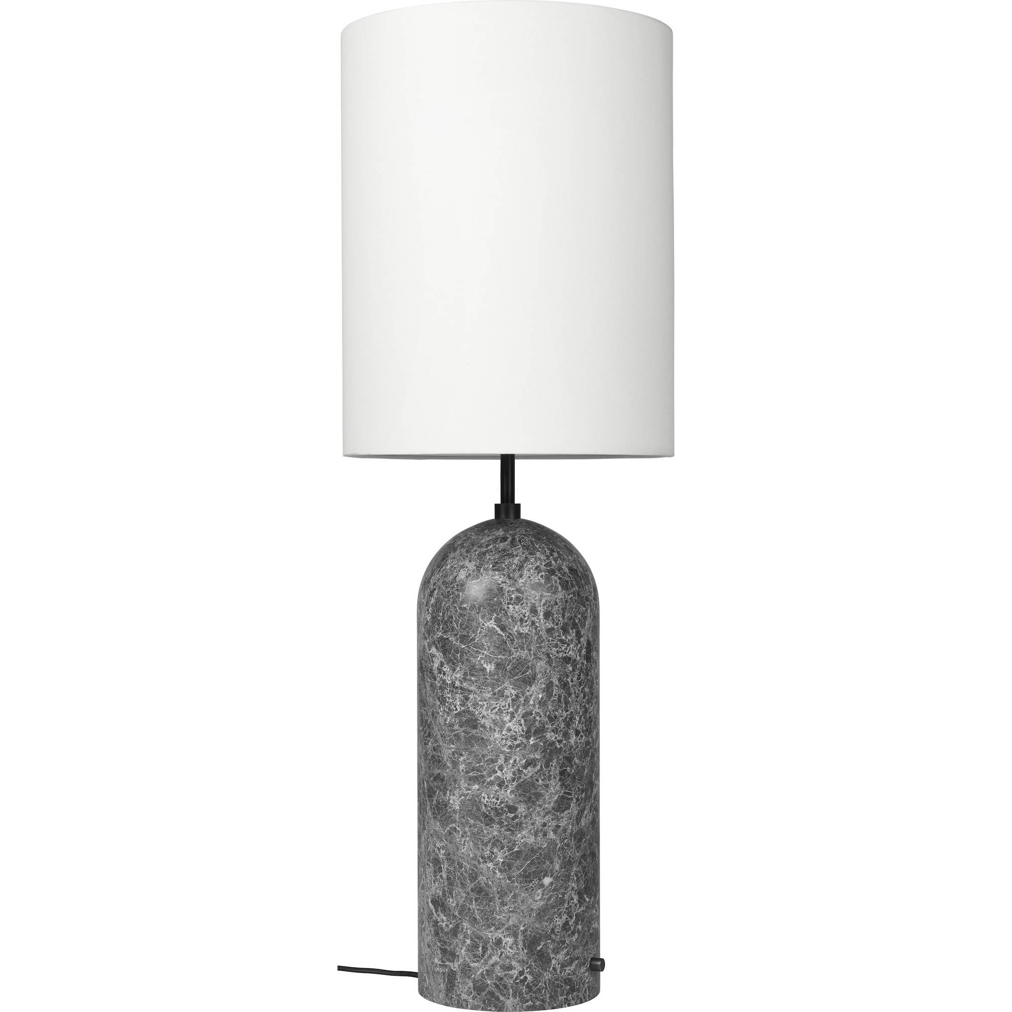 Lampadaire Gravity XL Haut – Marbre gris + Abat-jour blanc - Gubi