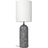 Gravity XL High, floor lamp – Grey marble + White lampshade - Gubi