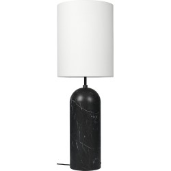 Gravity XL High, floor lamp – Black marble + White lampshade - Gubi