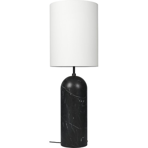 Gravity XL High, floor lamp – Black marble + White lampshade - Gubi