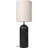 Gravity XL High, floor lamp – Black marble + Canvas lampshade - Gubi