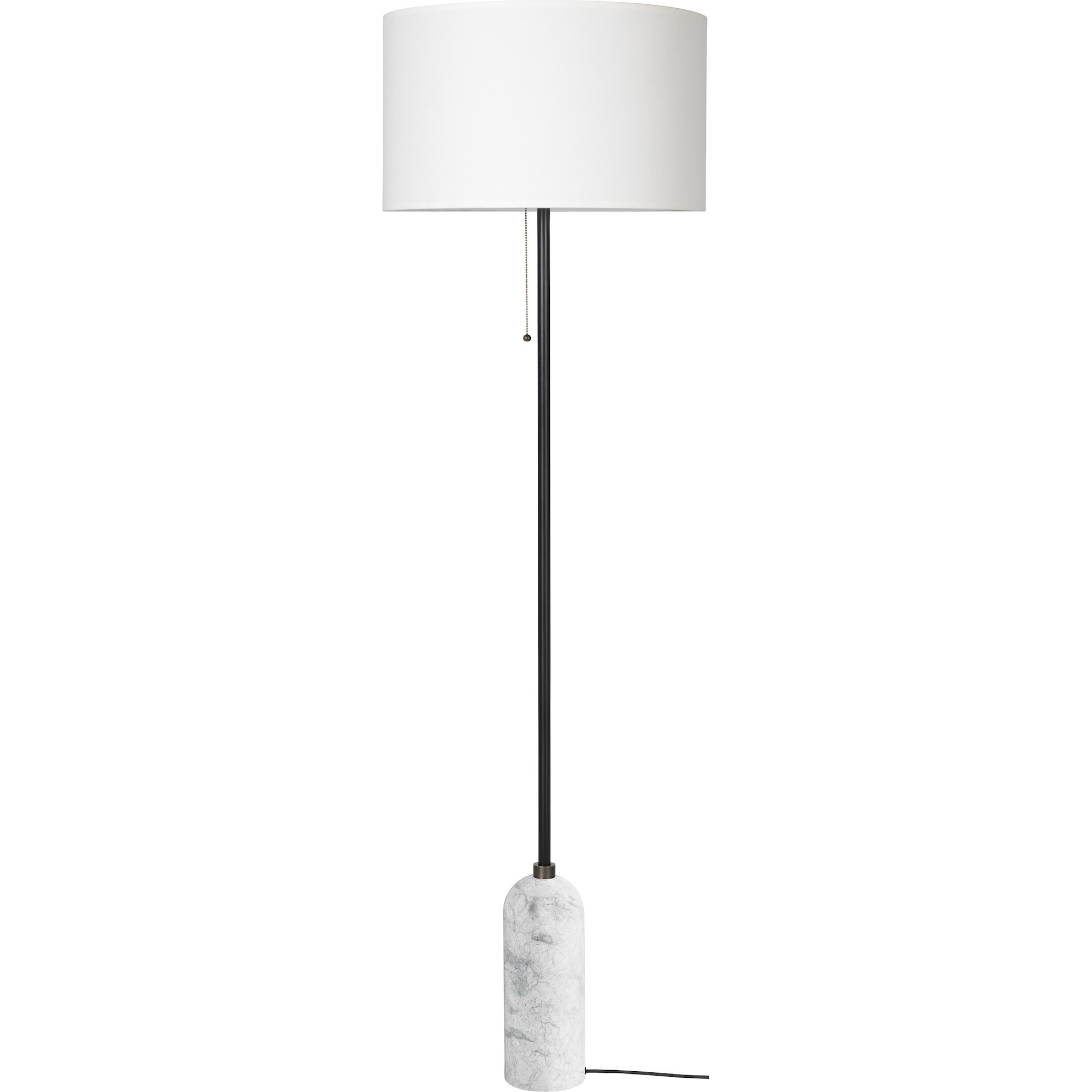 Lampadaire Gravity – Marbre blanc + Abat-jour blanc - Gubi