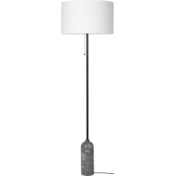 Lampadaire Gravity – Marbre gris + Abat-jour blanc - Gubi