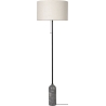 Lampadaire Gravity – Marbre gris + Abat-jour canvas - Gubi