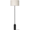 Gravity floor lamp – Black marble + Canvas lampshade - Gubi