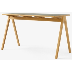 Daystak Table – Beech + Fenix Nano Verde Comodoro laminate - &Tradition