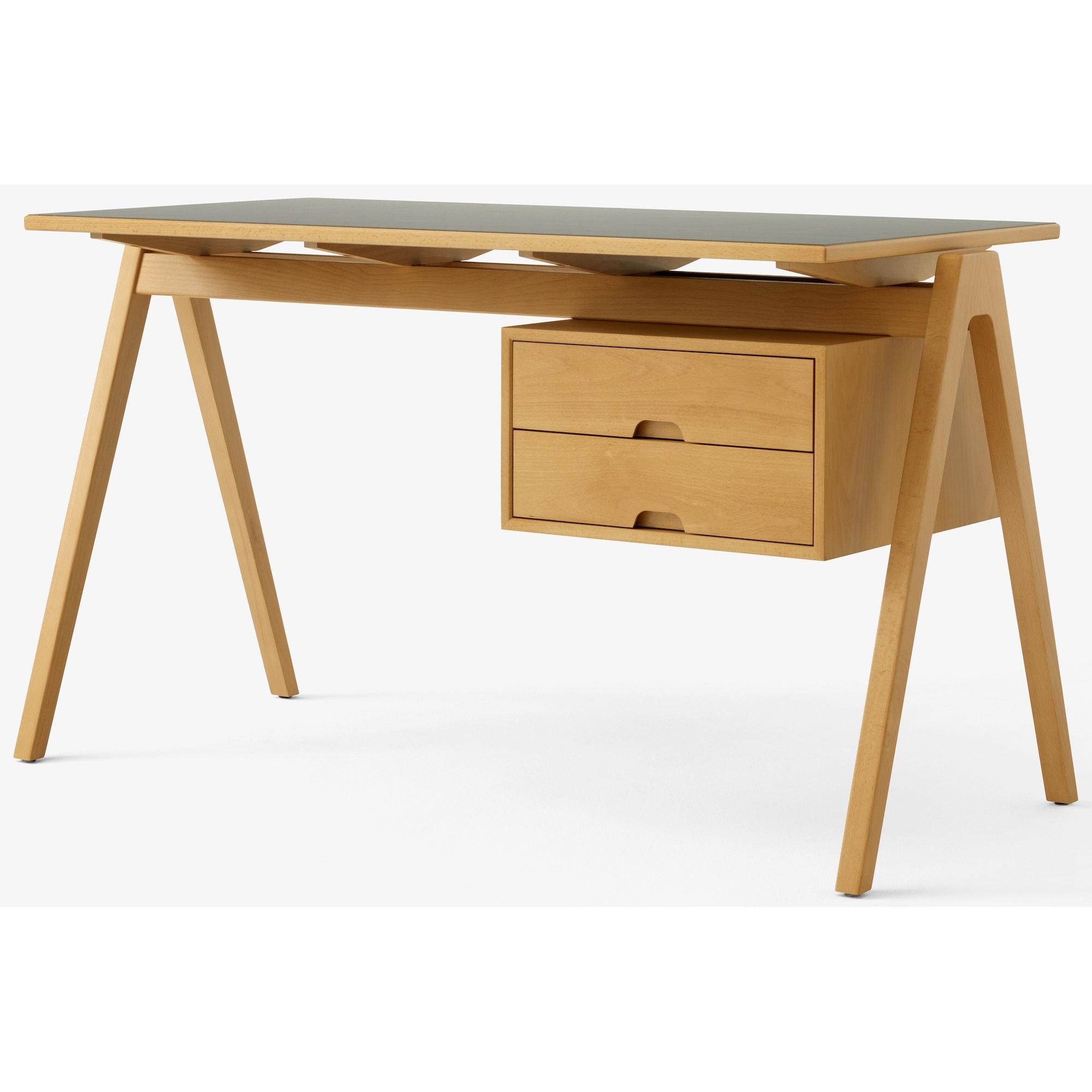 Bureau Daystak – Hêtre + Stratifié Fenix Nano Verde Comodoro - &Tradition