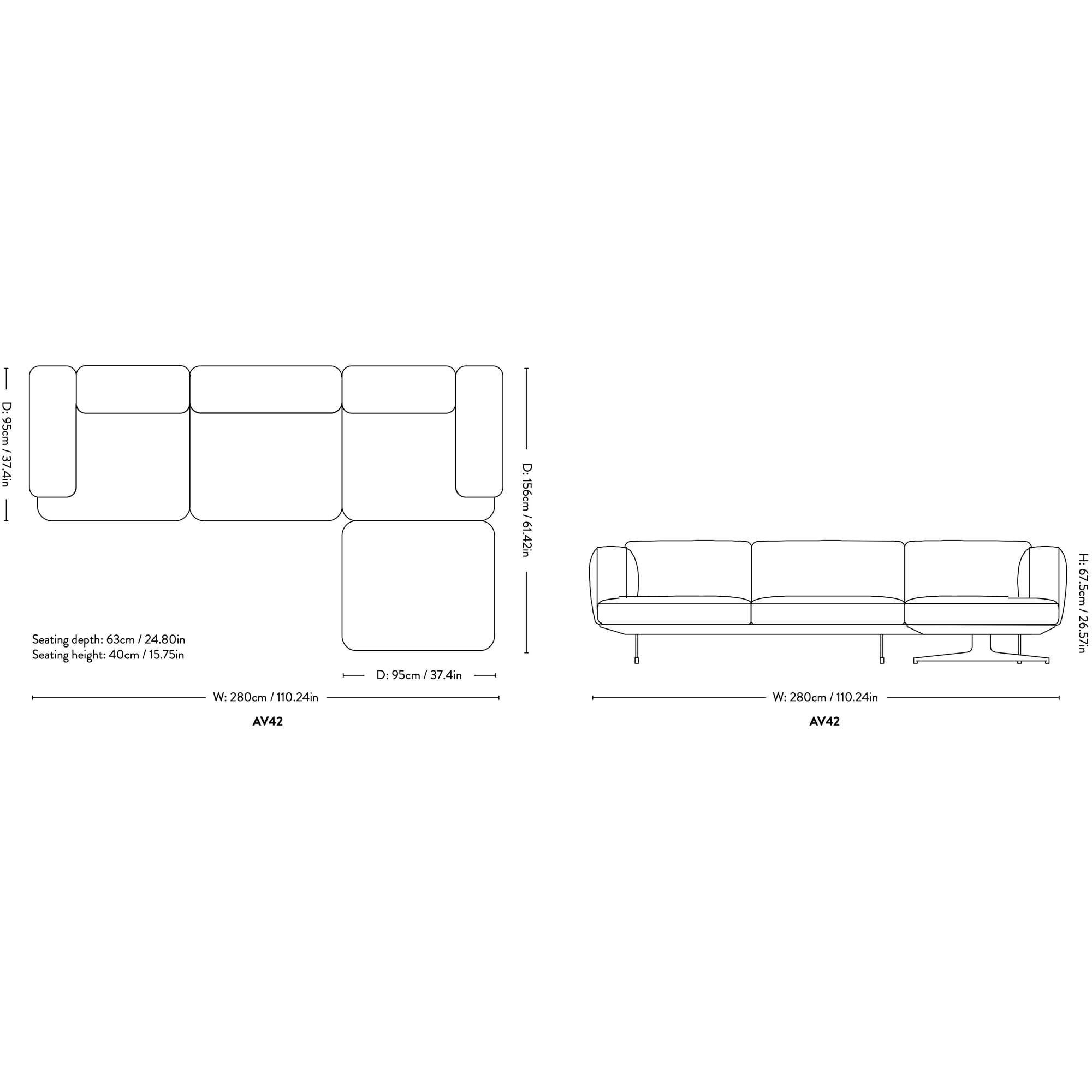 Sofa INLAND AV42 - &Tradition