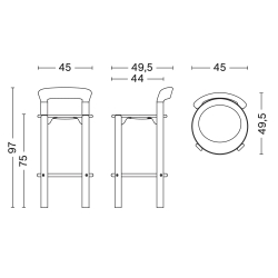 Tabouret de bar REY – Bleu profond - HAY