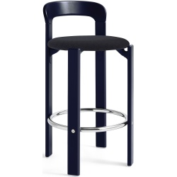 REY bar stool – Deep blue + Steelcut trio 190 - HAY