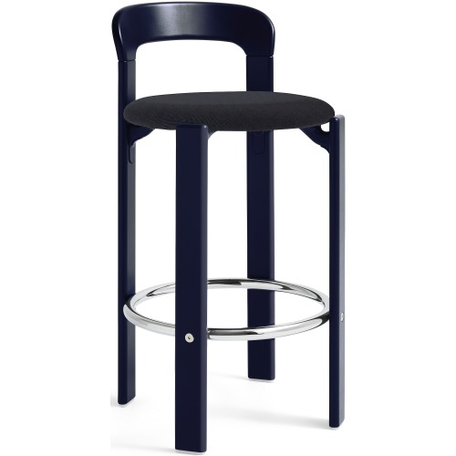 REY bar stool – Deep blue + Steelcut trio 190 - HAY