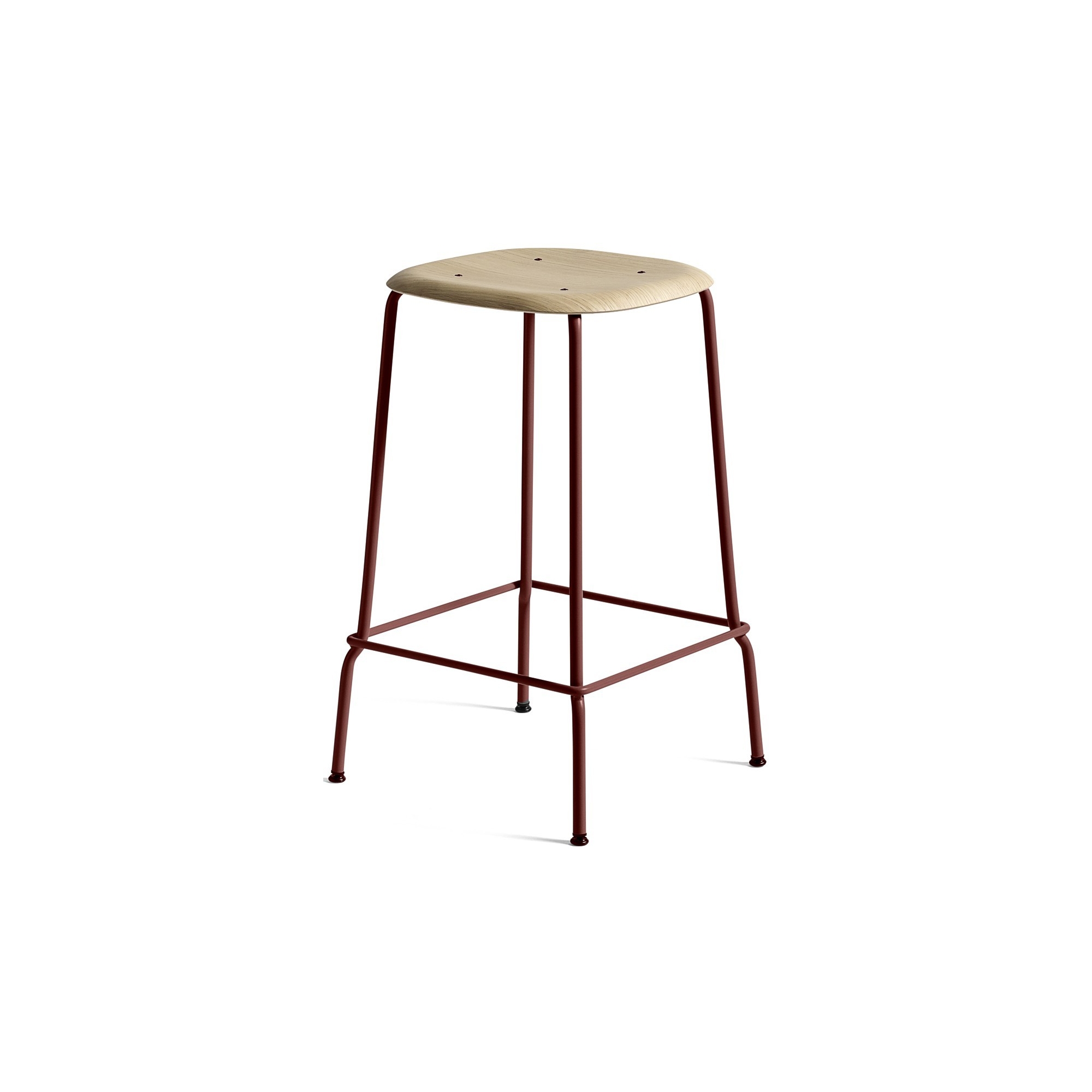 D.L - oak/fall red metal legs - Soft Edge 80 barstool - 65cm - 20%