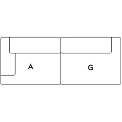 Connect – Canapé 2 places – Combinaison 2 (module A+G) - Muuto