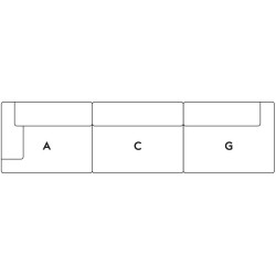 Connect – 3-seater sofa – Combination 2 (module A+C+G) - Muuto