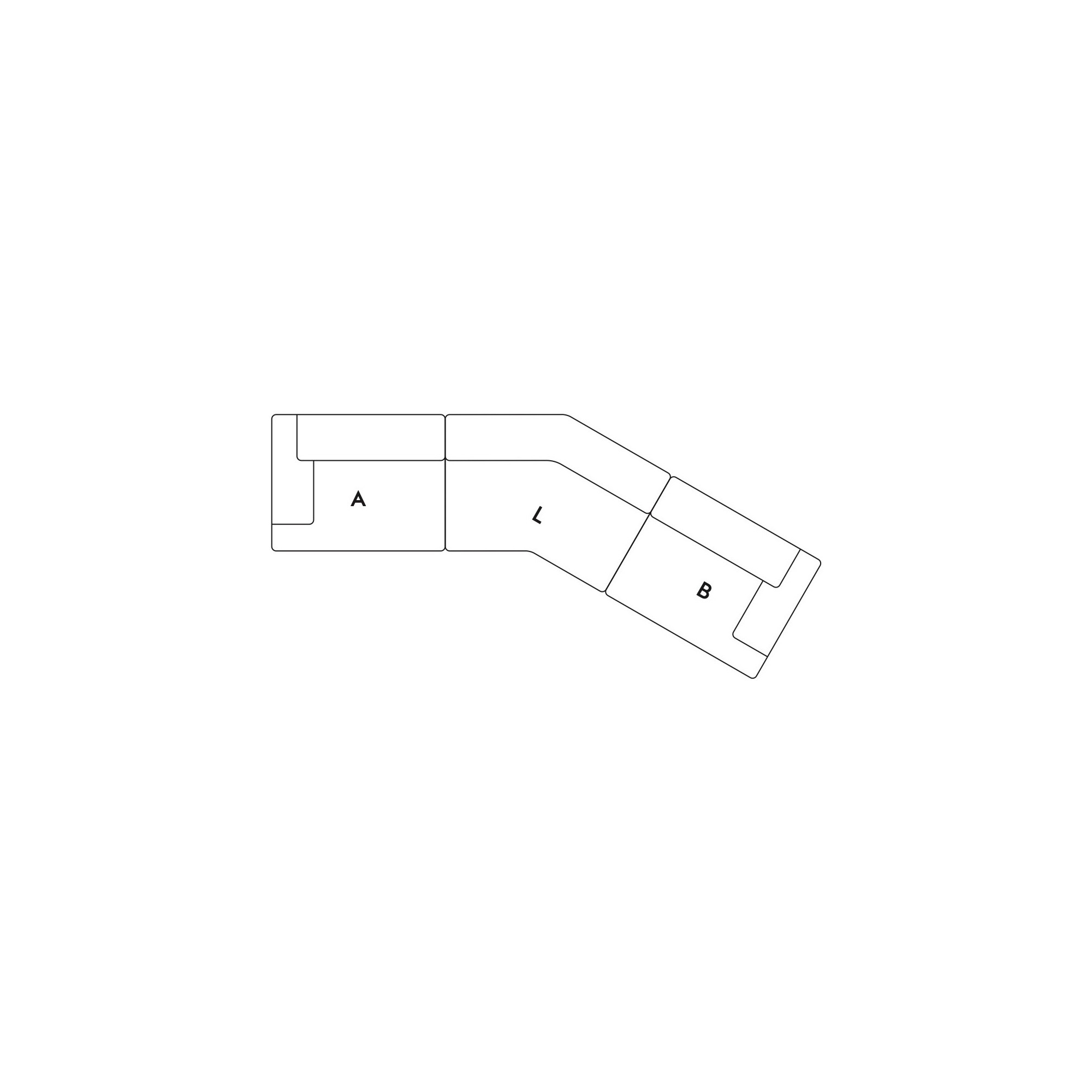 Connect – Canapé 3 places – Combinaison 4 (module A+L+B) - Muuto