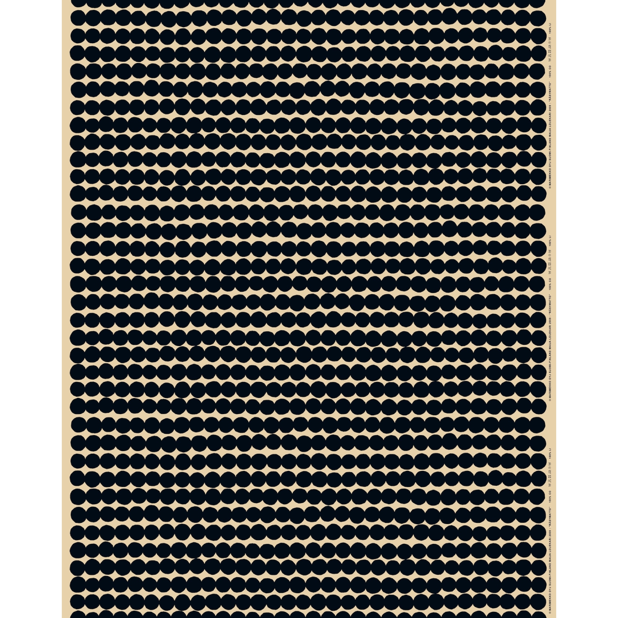 - Marimekko Räsymatto black and beige 890 – Cotton fabric