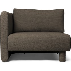 Dase sofa – Left armrest module – Soft Bouclé Dark brown - Ferm Living