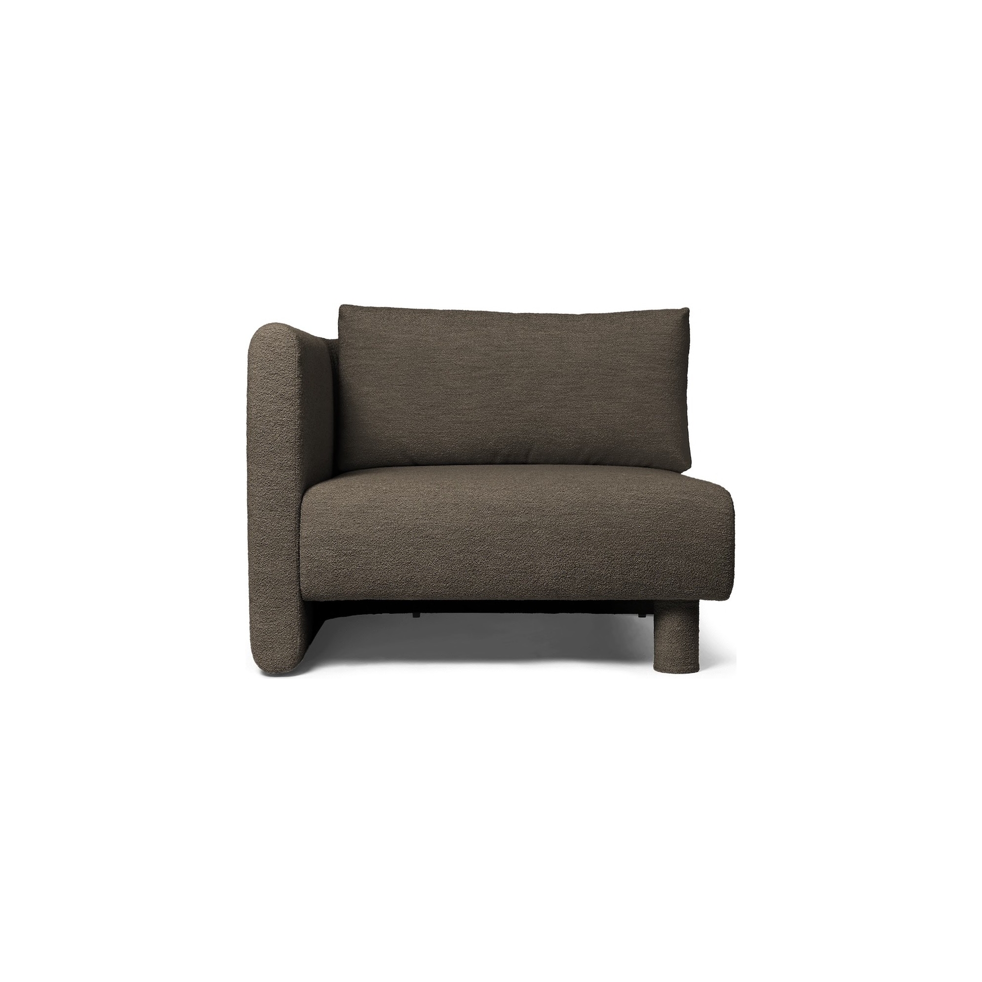 Dase sofa – Left armrest module – Soft Bouclé Dark brown - Ferm Living