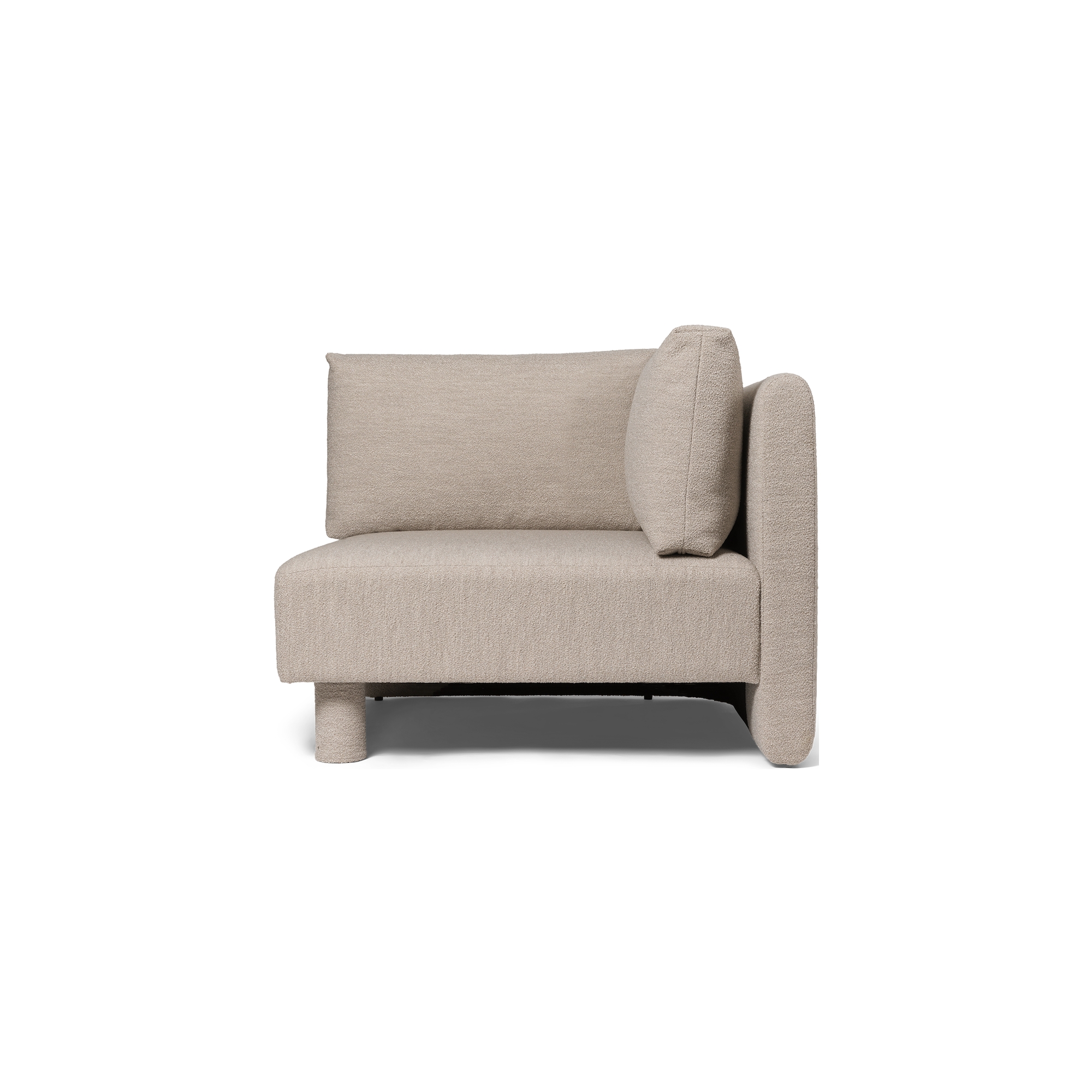 Dase sofa – Right armrest module – Soft Bouclé Natural - Ferm Living