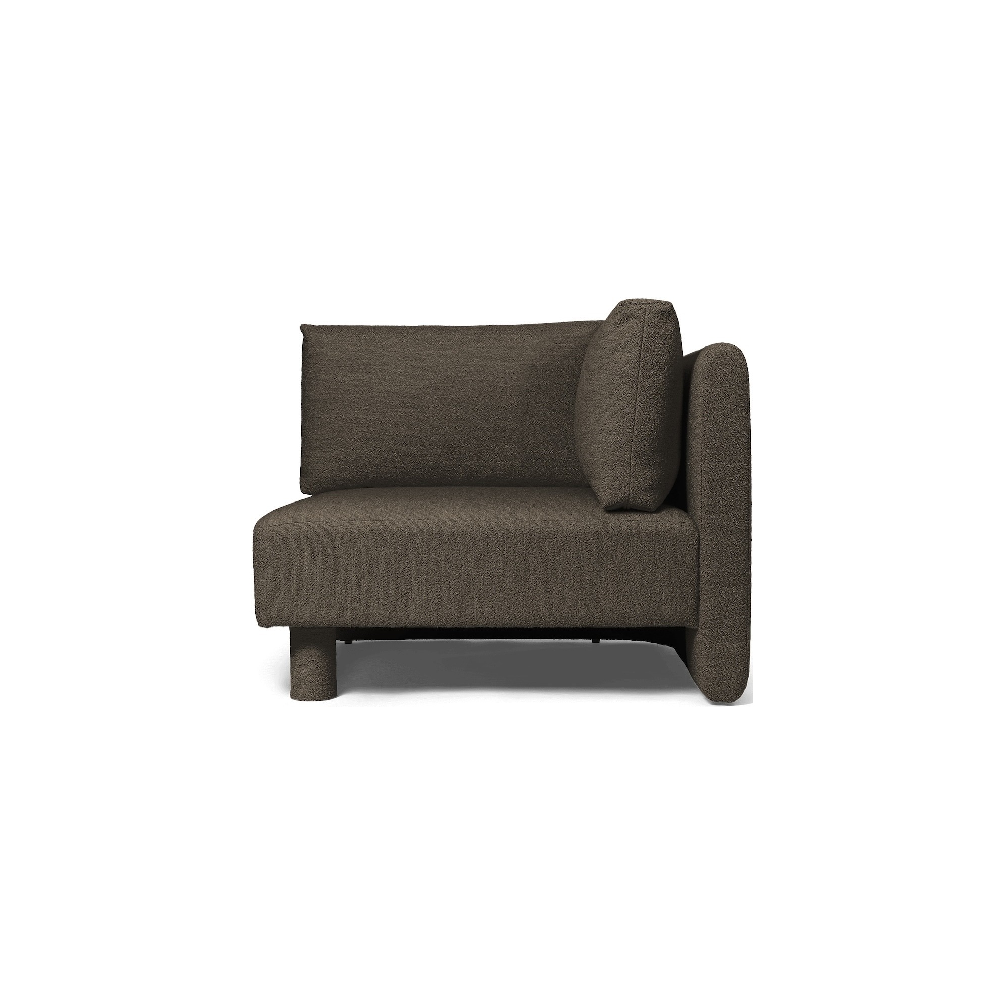 Canapé Dase – Module accoudoir droit – Soft Bouclé Dark Brown - Ferm Living