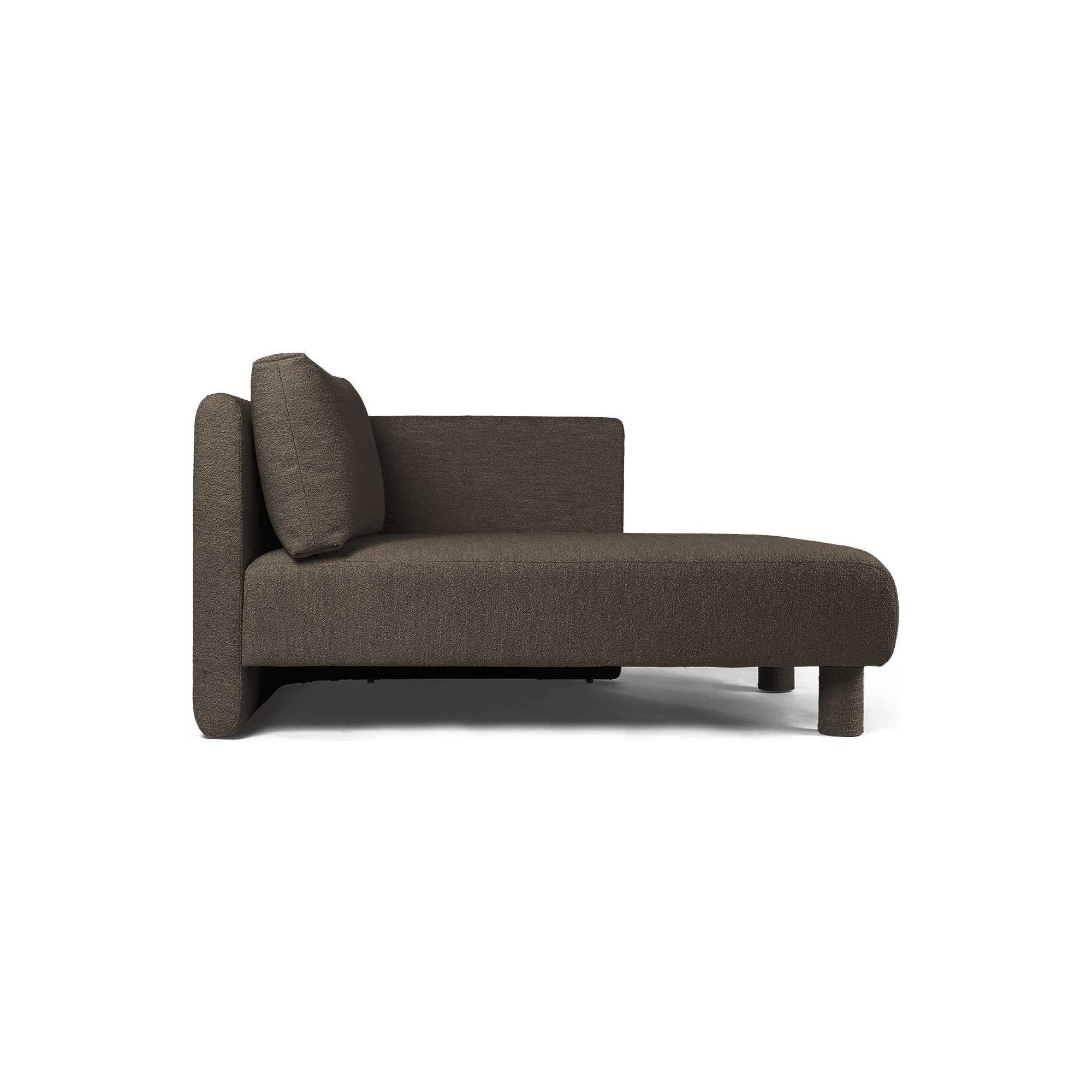 Canapé Dase – Chaise longue droite – Soft Bouclé Dark Brown - Ferm Living