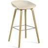 AAS32 Bar stool -Melange Cream shell + Oak base - H65 - Plastic gliders - OFFER - HAY