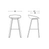 AAS32 Bar stool -Melange Cream shell + Oak base - H65 - Plastic gliders - OFFER - HAY