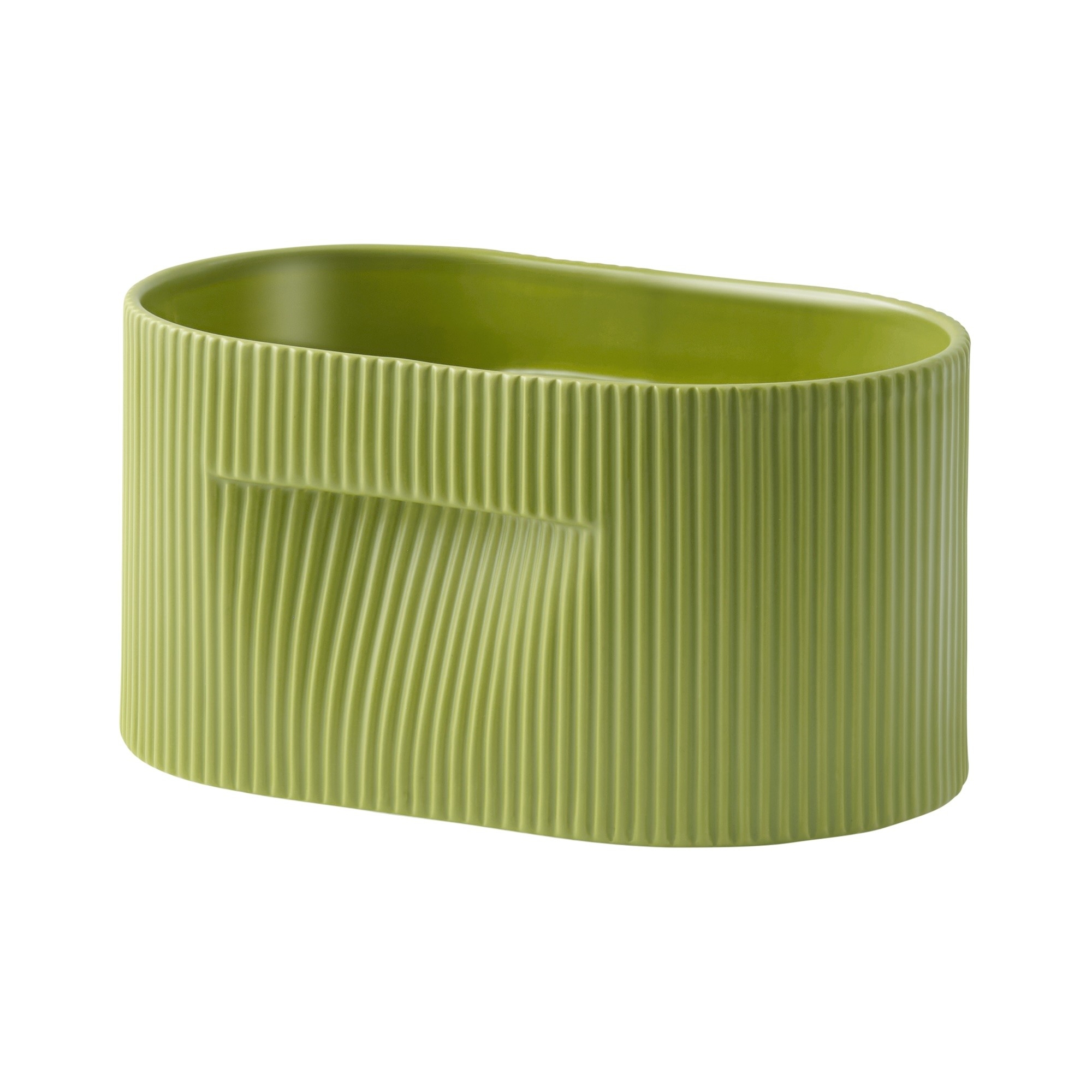 Ridge Planter – 22,5 x 15 x H13cm – Moss green - Muuto