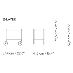 Flow Trolley – 2 plateaux – Taupe - Muuto