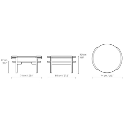 Sideways RF1905 Coffee table - Carl Hansen & Søn