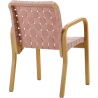 Fauteuil 45 – Toile de lin Blanc / Rose + Bouleau teinté miel + Accoudoirs nus - Artek