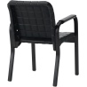 Fauteuil 45 – cuir Prestige Noir + Bouleau teinté noir + Accoudoirs cuir plat noir - Artek