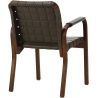 Armchair 45 – Olive Envy leather + Walnut stained birch + Flat olive leather armrests - Artek