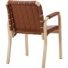 Fauteuil 45 – cuir Elegance Noyer + Bouleau vernis naturel + Accoudoirs cuir enroulé noyer - Artek