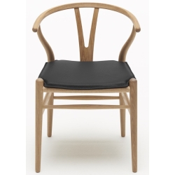 Galette d'assise - cuir noir Loke 7150 - pour CH24 - Carl Hansen & Søn