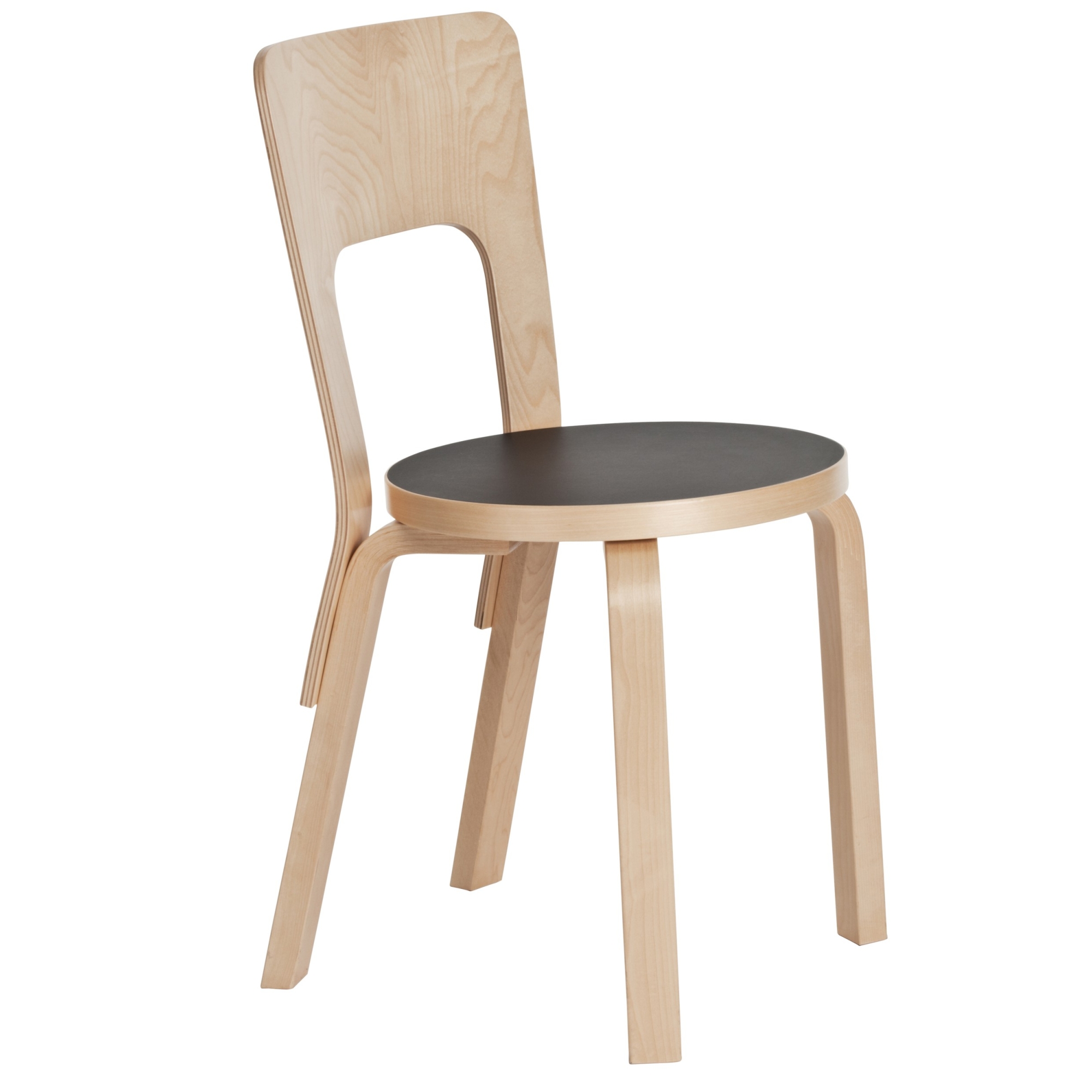 66 chair - birch + black linoleum - OFFER - Artek