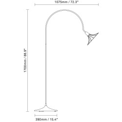 Nuura – Lampadaire Petalii blanc et laiton poli