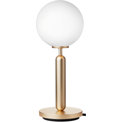 Nuura – Lampe de table Miira laiton et verre opal blanc