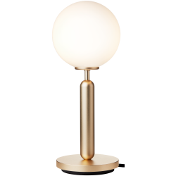 Nuura – Lampe de table Miira laiton et verre opal blanc