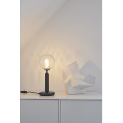 Nuura – Lampe de table Miira rock grey et verre transparent