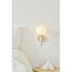 Nuura – Miira wall lamp brass and white opal glass