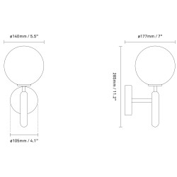 Nuura – Applique Miira rock grey et verre transparent