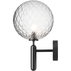 Nuura – Applique Miira Outdoor, noir et verre opal blanc