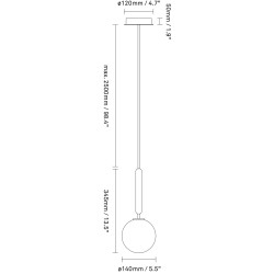 Nuura – Suspension Miira 1, laiton et verre opal blanc