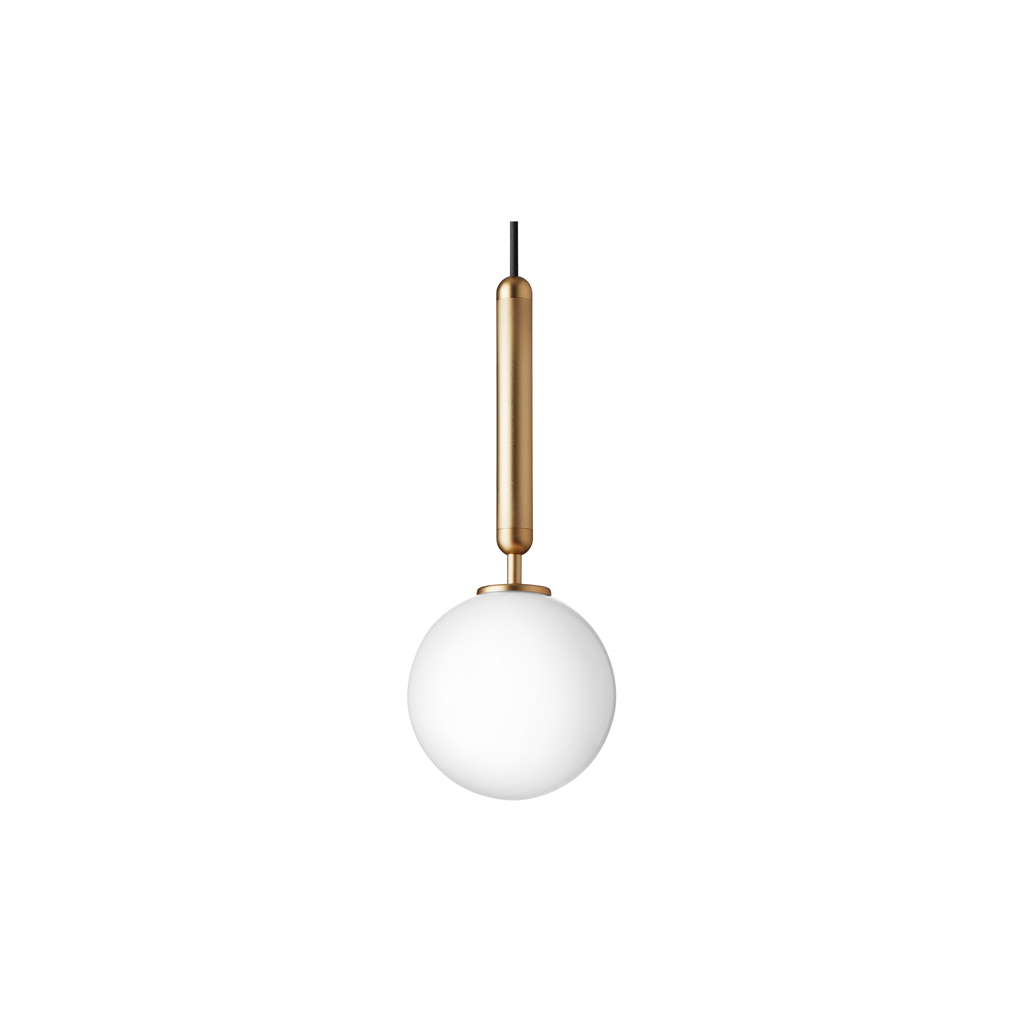 Nuura – Miira 1 pendant, brass and white opal glass