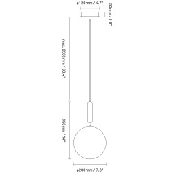 Nuura – Suspension Miira 1 Large, laiton et verre opal blanc